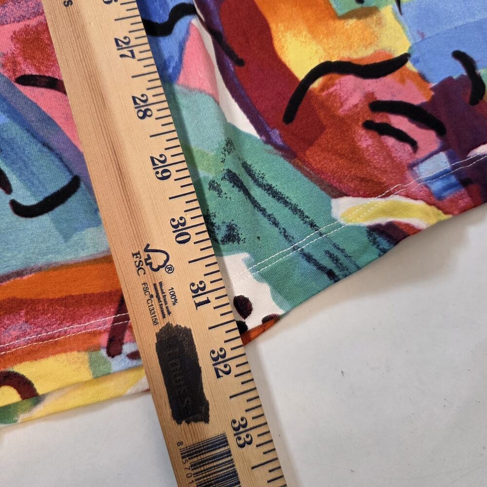 Ali Miles Womens 3X Multicolor Paint Stroke Tunic Top Drawstring Sleeve Artsy V - Picture 14 of 15